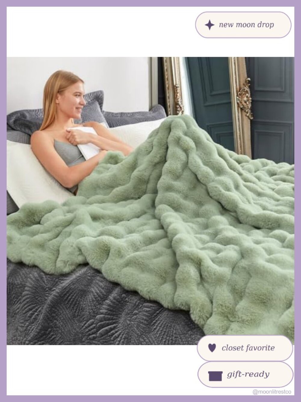 Faux Fur Throw Blanket Bubble Plush Cozy Soft 60x80 Bedroom Sofa